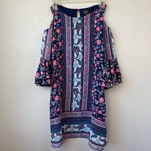 Lilt Paisley Cold Shoulder Tunic Size 14 EUC